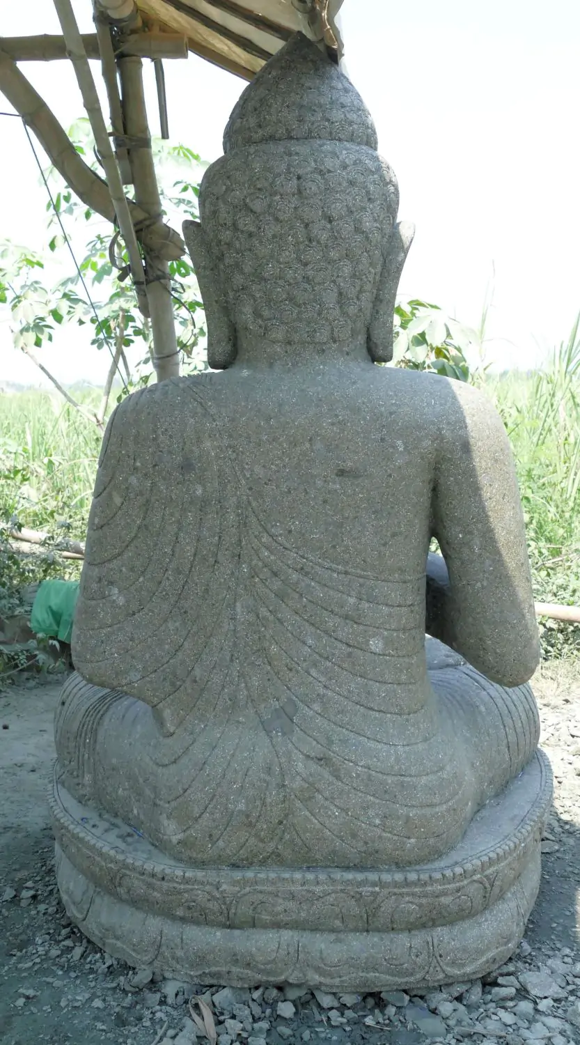  Product image 6 of the product “Seated Buddha Dharmachakra, 206 cm Height, Basanite, Natural Green ”